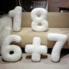 Alphabet Letter Shape Pillow PP Cotton Filled Car Seat Cushion Soft Fabric Digital Throw Pillows 0-9 Math Symbols Sofa Bed Decoration