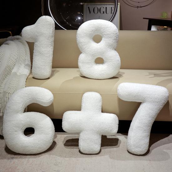 Alphabet Letter Shape Pillow PP Cotton Filled Car Seat Cushion Soft Fabric