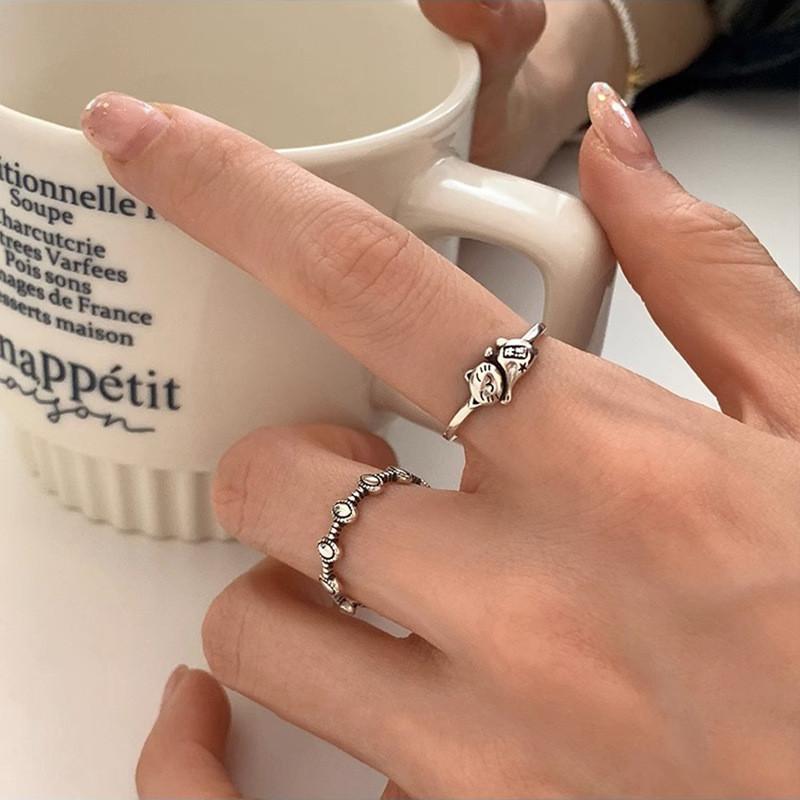 Cat Fashionable Copper Ring For Women With Unique Open Adjustable Design In Vintage Style