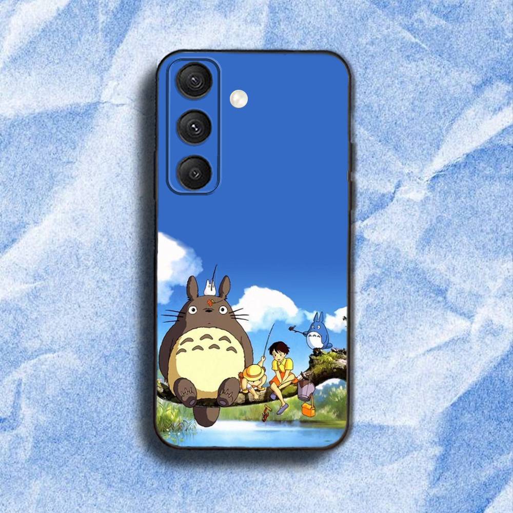T-Totoro C-Cute Anime Phone Case For Samsung S 25,24,23,22,30,21,10,9,Ultra,Plus,Lite,FE,4,5G Black Soft Case
