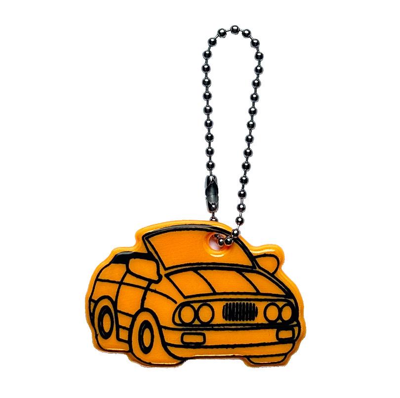 Kreskówkowy Samochód Odblaskowy Wisiorek Brelok do Plecaków Szkolnych dla Uczniów