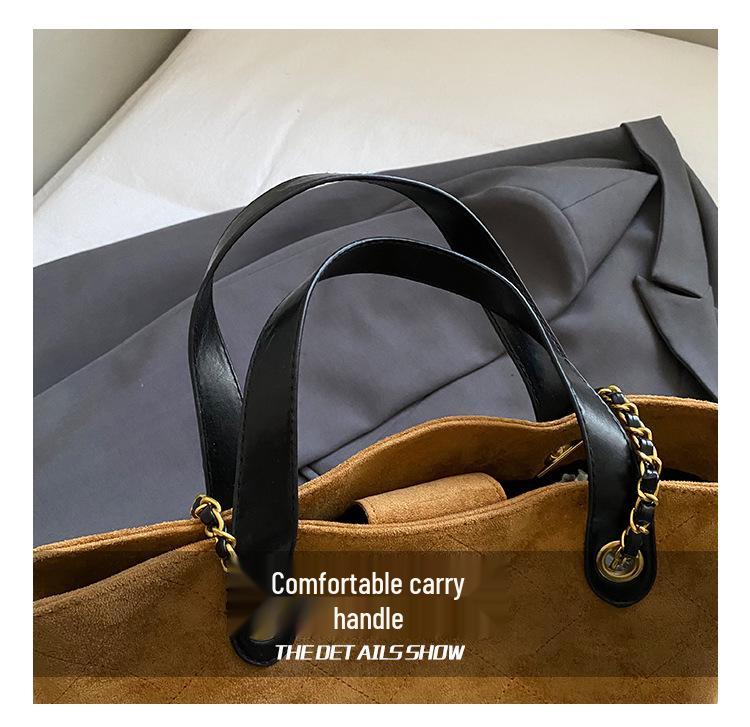 2025 Autumn Women's Large Capacity Retro Chain Tote - High-End Handheld Shoulder Bag