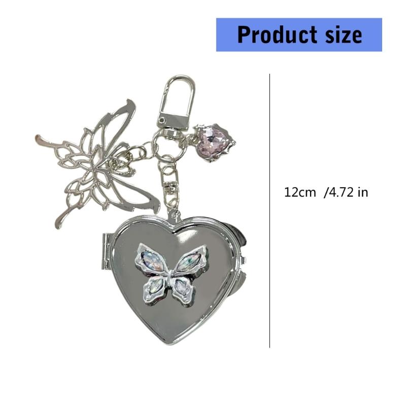 Vintage Style Butterfly Heart Keychain Lightweight Butterfly Heart Keychain With Vintage Appeal for Bags Keys Backpacks