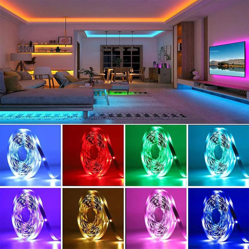 RGB Led Strip Lights 5m 10m 20m 30m Led Room Light with APP Control Flexible Ribbon Lus Led Tape for Room Bedroom Decoration