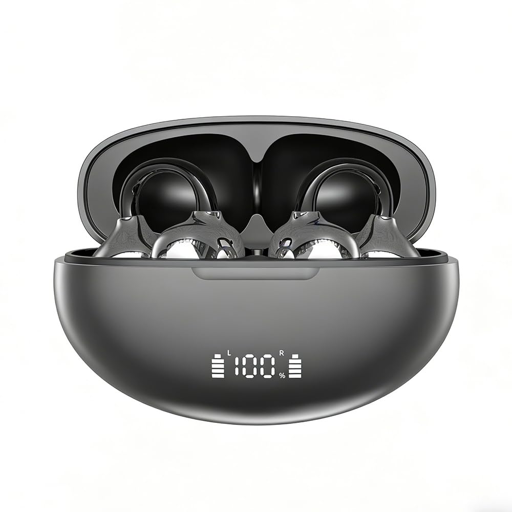 Bluetooth 6.1 Wireless Earbuds with Open-Ear Technology, Air Conduction, Noise Cancellation, Noise Leakage Prevention, Built-in Microphone, One-Touch