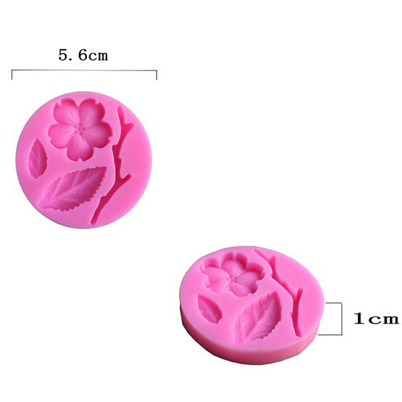 Beautiful Diy 3D Cake Decorating Peach Blossom Branch Fondant Sugar Cake Silicone Mold Art Tools