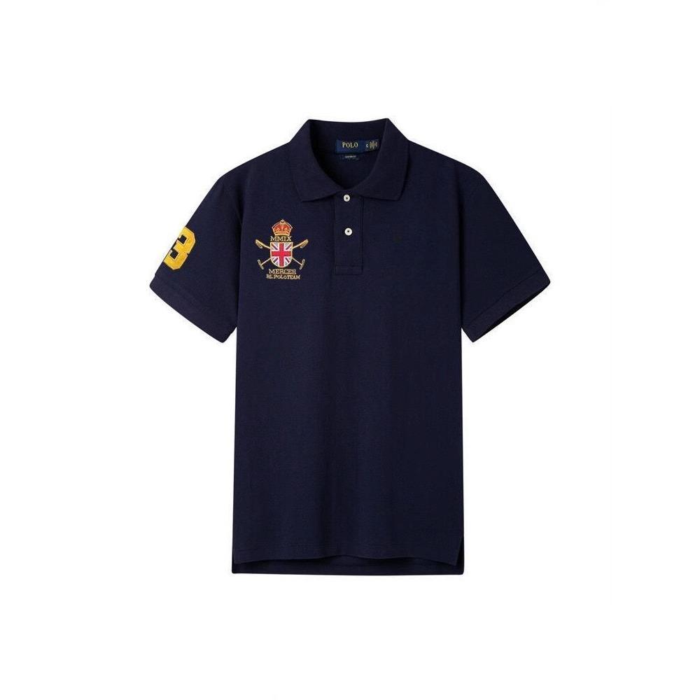 RogueWave Nye Poloskjorter for Menn Bomull Broderi, Kortermet Fasjonable Golf Sporty T-skjorter