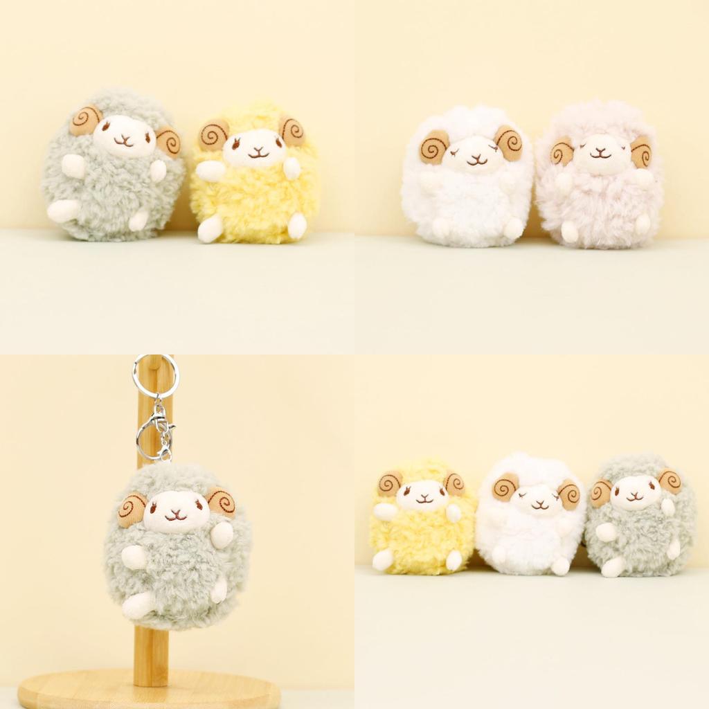 Cute Cartoon Sheep Plush Keychain Soft Stuffed Animal Doll Couple Gift