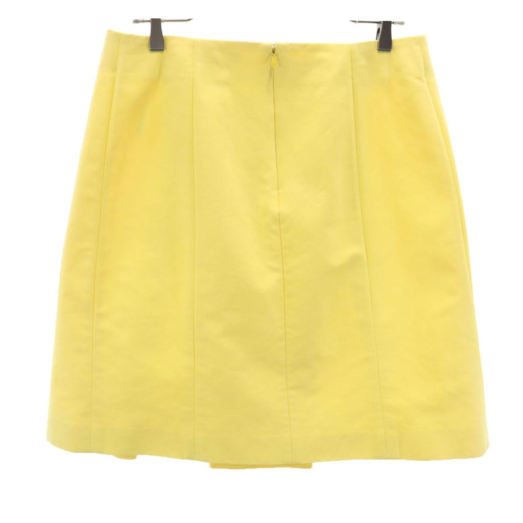 Celine Made In France Midi Length Pleated Skirt 36 Yellow Women Used