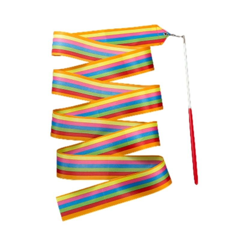 Dancing Ribbons Stick for Streamers Rhythmic with Twirling Rod Dance Ribbons Streamers Colorful Gymnastic Dance Ribbons