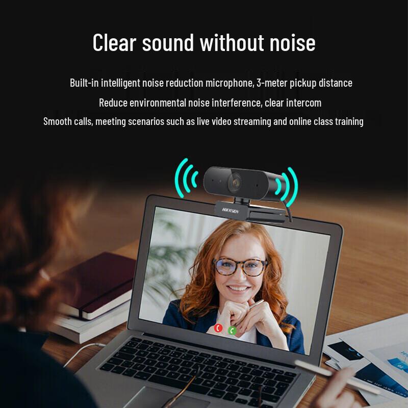 Hikvision 2K HD USB Computer Camera with Microphone CN plug (adapter included)