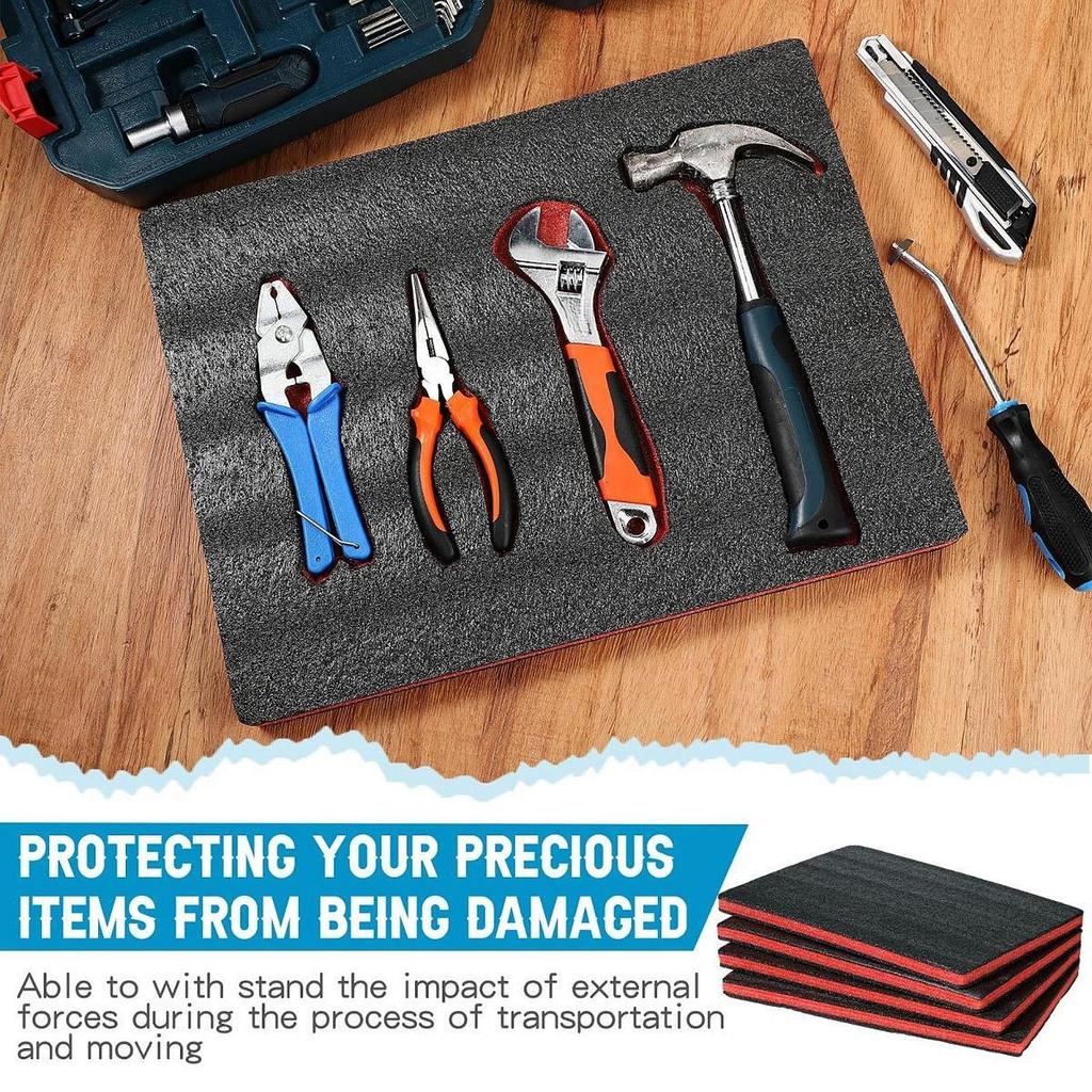 4PCS Tool Box Foam Inserts for Cases Tool Box Liner Storage Tabletop Miniatures Tool Box Camera Case Foam Case Insert Sheet