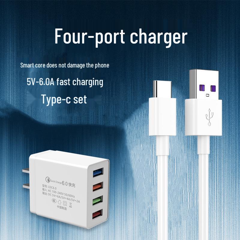 Universal Fast Charging Multi-Port USB Charger for Android, Huawei, Xiaomi, Vivo, and OPPO Devices