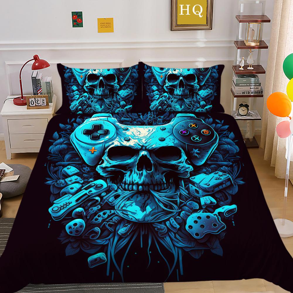 

Комплект одеял с принтом для игровой консоли, домашнее постельное белье, полноразмерный дизайн, высококачественное детское постельное белье EU Single 135x200cm