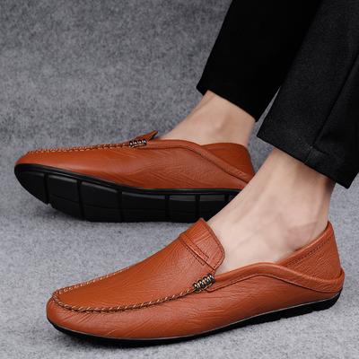British Style Footwear Fashion Big Size 37-45 For Men Loafers Leather Moccasin Slip On Flat Driving Casual Shoes Classical Male