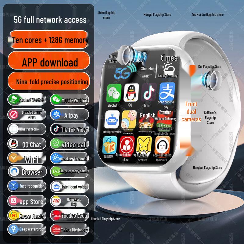 Orologio Smart 5G di Punta per Bambini: Pronto per la carta, Multifunzionale, Impermeabile, Capacità di localizzazione per ragazzi e ragazze.