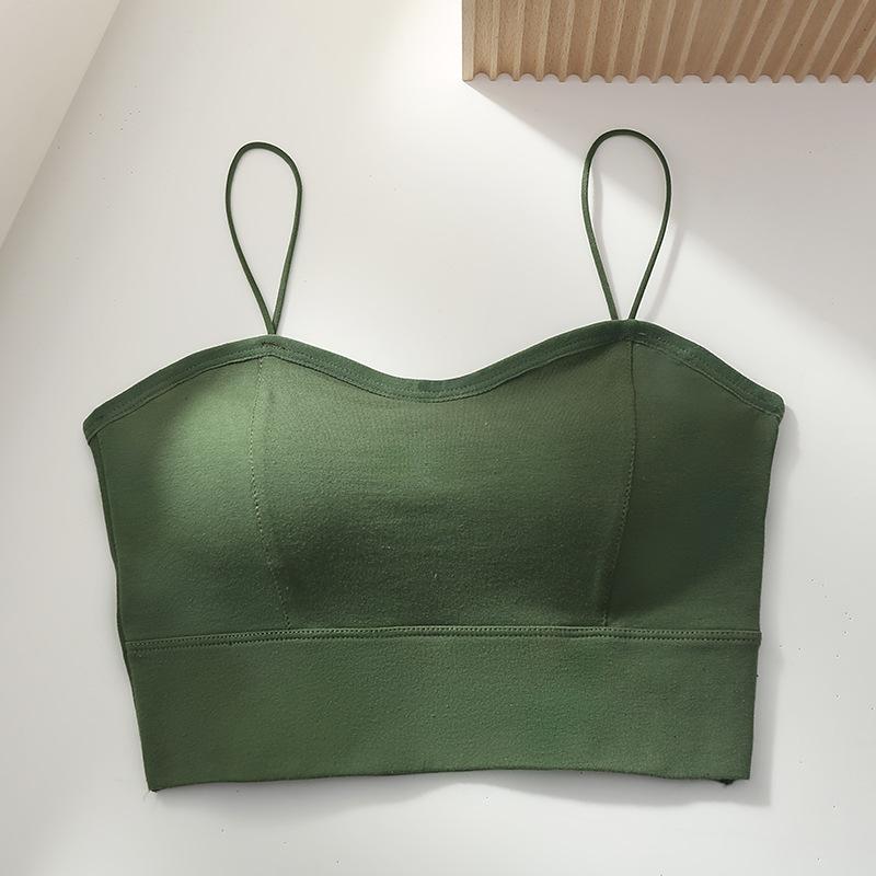 One-piece Sling Underwear Women's Small Breasts Gather Without Steel Ring Bra with Chest Pad To Absorb Sweat and Non-slip Tube Top