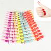 24 Pieces Solid Colorful Press On Nails DIY Durable French Elegant Colour-fast Personality Acrylic Nail for Manicure Salons