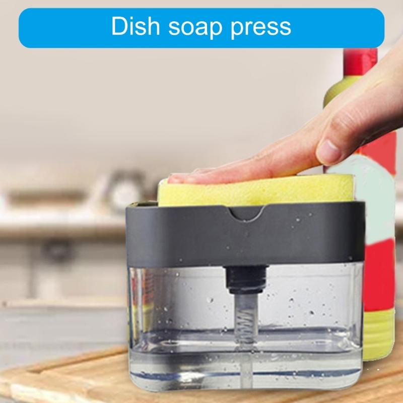 Easy Press Soap Dispenser Pump with Sponge Holder for Home and Restaurant Use Liquid Soap Dispenser