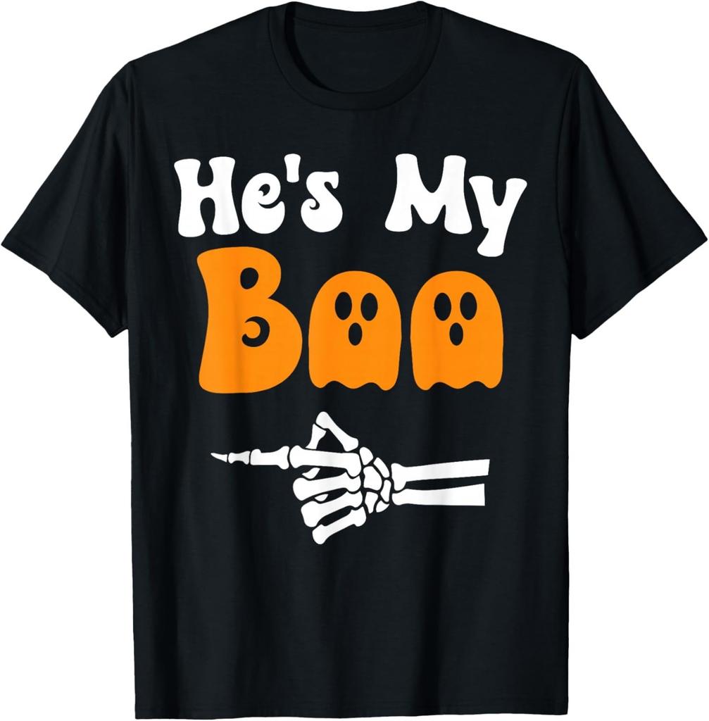 He's My Boo Funny Matching Halloween Couples He's My Boo T-Shirt Mens Womens Tees Top Unisex T-Shirt Mens Womens Tees Top