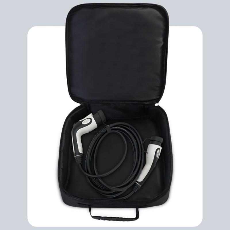 Black EV Cable Organizer Bag with Flame Retardant and Waterproof Properties for Car Accessories Holder Carrying Case