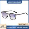 Fashion Eyewear for Both Near and Far Metal Folding Bifocal Reading Glasses Progressive Color Anti Blue Light Far Sight Glasses