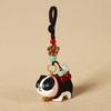 Beads Wooden Carved Dog Keychain Flower Car Keyring Creative Wood Shiba Inu Dolls Pendant  Girl/Boy