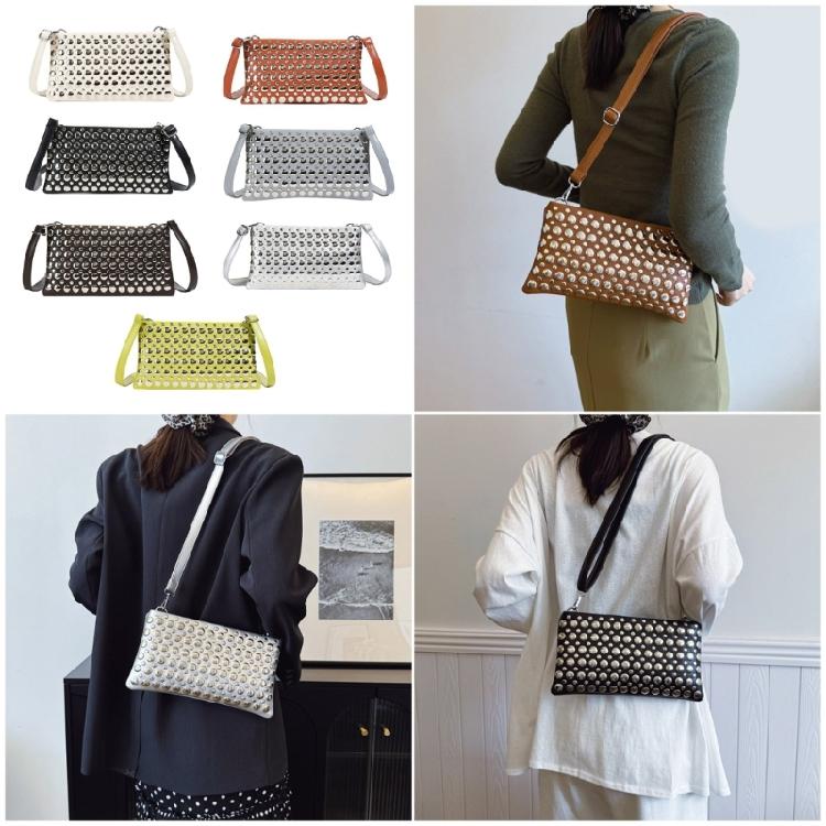 Crossbody Bags for Women Leather Crossbody Purses Punk Rivets Handbags Shoulder Bag Soft Pu Leather Shoulder Bag Gifts