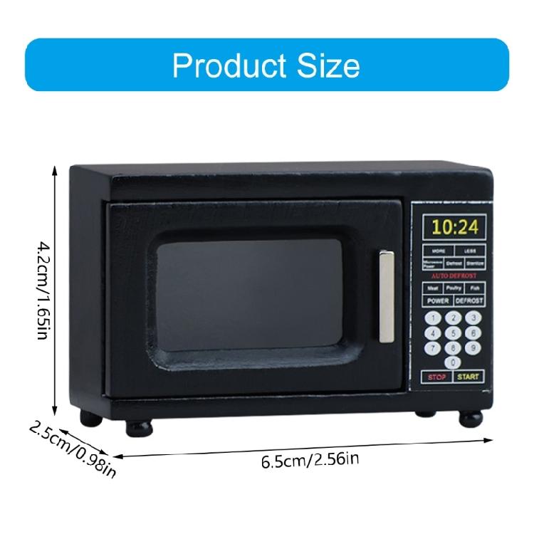 Detaillierte Holz-Mikrowellen-Miniatur für 1/12 Maßstab Puppenhaus-Küchenszene-Aufbau und kreatives Spiel