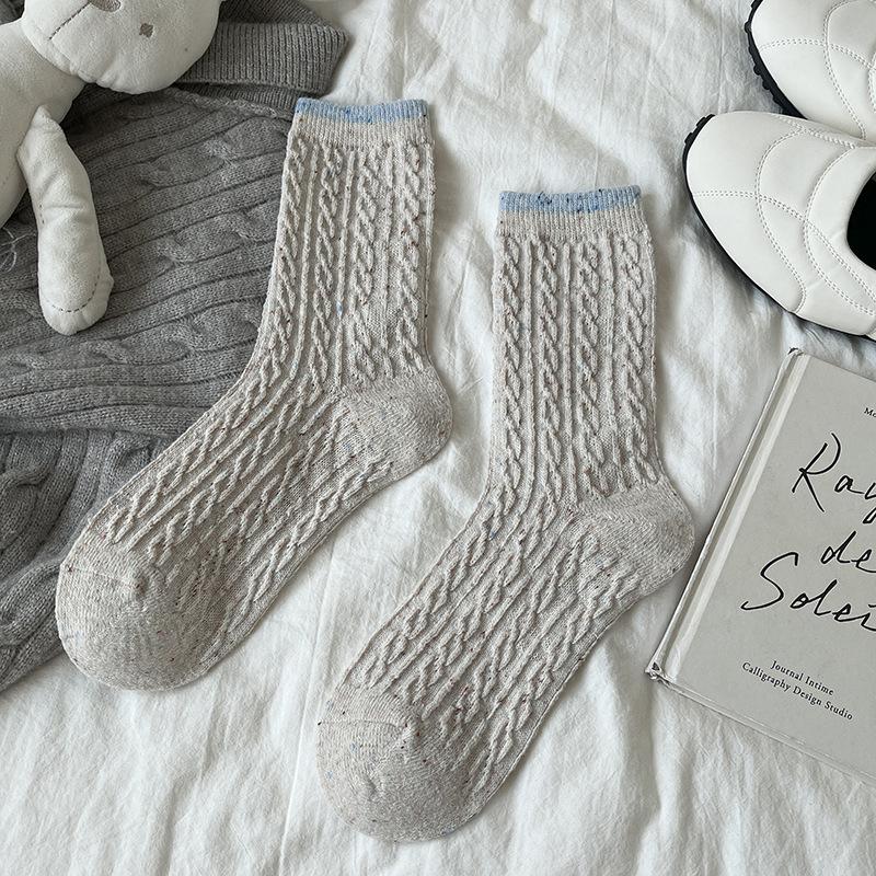 Sock Children's Mid-length Socks - Cute Cartoon Style Bubble Socks for Autumn and Winter. Spring and Autumn Girls' Fringed Long Socks with Lace Trim.