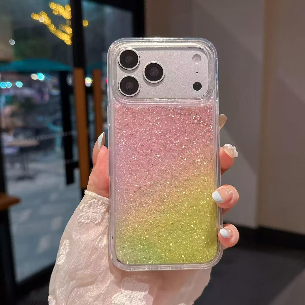 Glitter Sand Phone Case for iPhone 13/14/15/16 Pro Max - Starry Sky Gradient iPhone 12 Pro