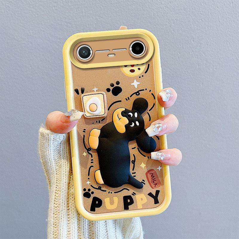 KEYSION Stoßfeste Hülle für TECNO Pova Slim 5G mit Lanyard Weiches Silikon Niedliche 3D-Cartoon-Puppe Handy-Rückseite für Spark Slim 4G