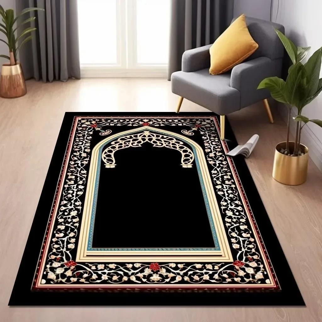Islamic Muslim Qibla Carpet Living Room Bedroom Lounge Bedside Floor Mat Home Decoration Water-Absorbent Anti-Slip Carpet
