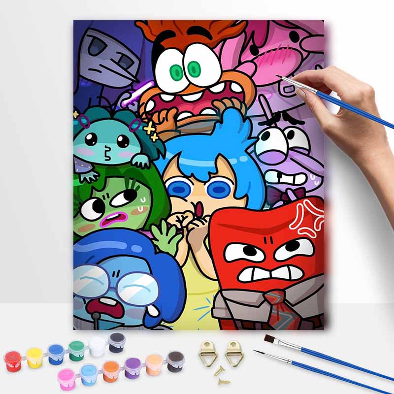 Disney oil painting handmade diy art painting Inside Out characters home decoration