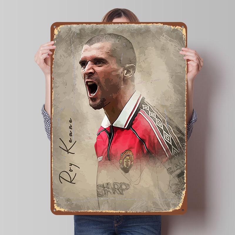 

Roy Keane Portrait Legend Tinplate Poster Customized Wall Art Vintage Metal Signs Retro Tin Plaque for Bedroom Decorations 7.9x11.8In(20x30cm)