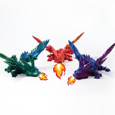 Creative Christmas Gift 3D Printed Articulated Crystal Dragon Sculpture Mystery Dragon  Toy For Fidget Landscaping Decor