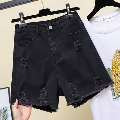 Boutons d'été femmes confortable jean Denim Shorts ample décontracté trou Shorts pantalons courts coréen