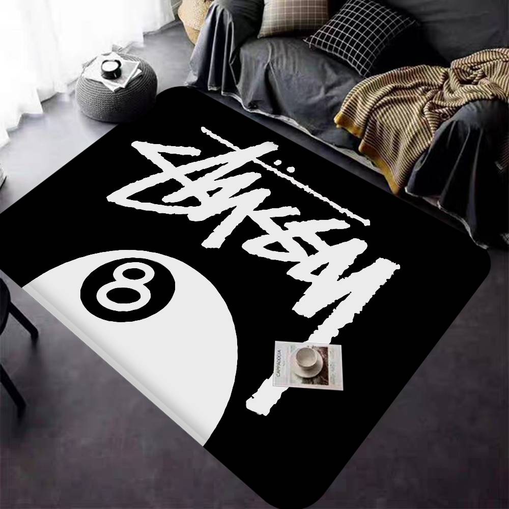 Black And White No Ball Door Mat Washable Non-Slip Living Room Sofa Chairs Area Mat Kitchen Doormat Area Rug