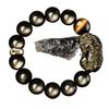 Gold Obsidian Pixiu Men's Bracelet - Year of the Horse Wealth Charm & Gift for Bestie/Boyfriend