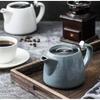 Premium Grey Porcelain Teapot with Removable Stainless Steel Infuser Large 550ml Capacity Easy Brewing and Stylish Serving Dish