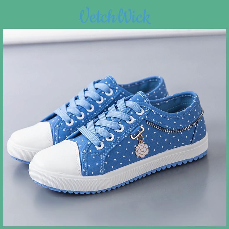 Dark Blue Canvas Shoes For Women With Comfortable Board Bottom Design**