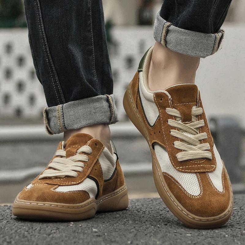 Fashion Lightweight Skate Shoes Men Comfortable Sneakers for Men Non-Slip Athletic Casual Shoes Men's Breathable Lace-Up Walking Shoes