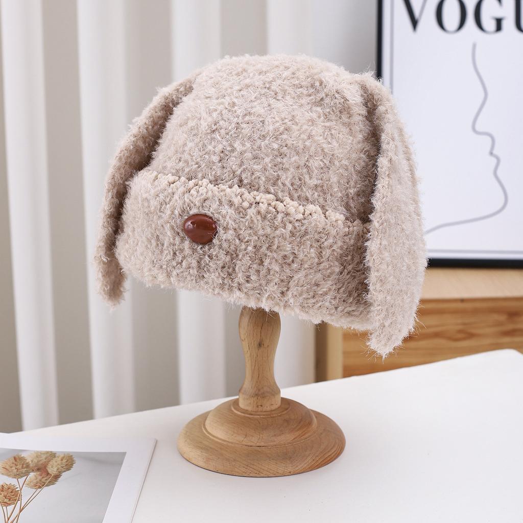Autumn And Winter Plush Thermal Hat Children'S Ear Protector Knitted Plush Casual Fashion Cute Student Cold Cotton Hat