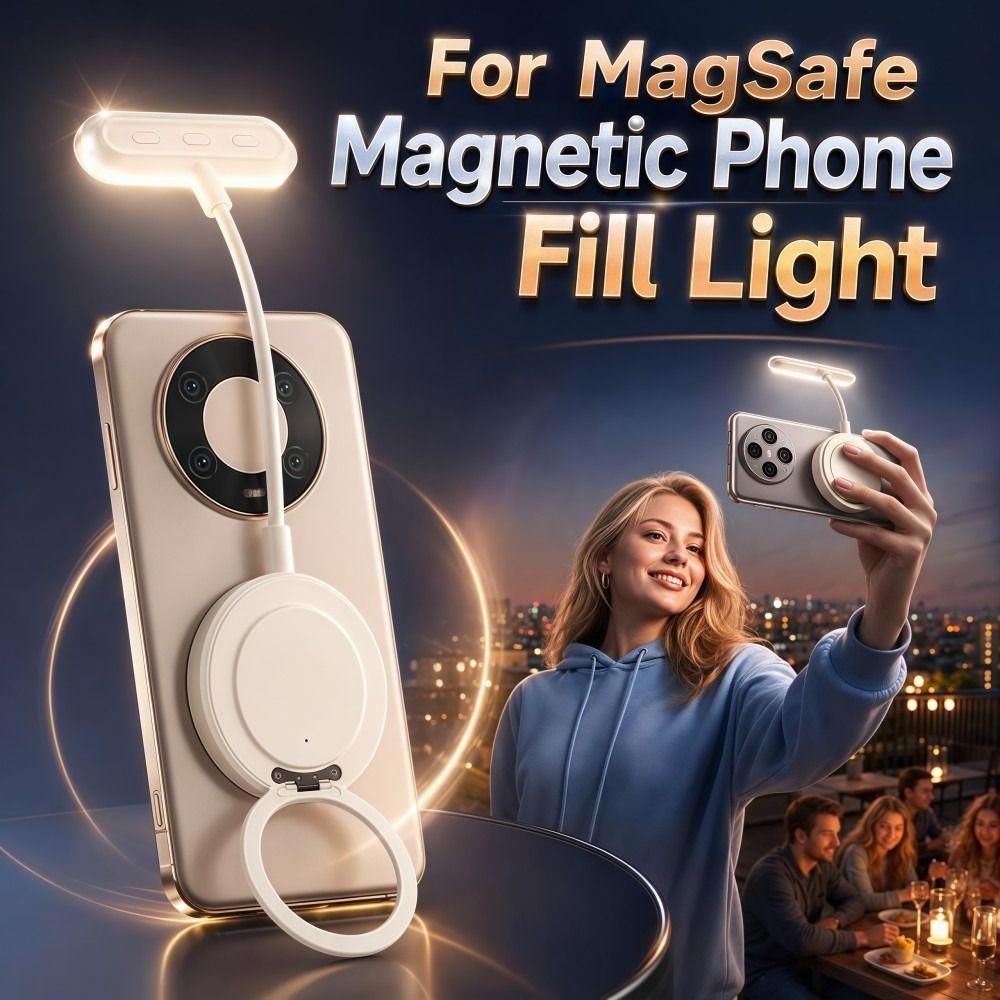Rechargeable For MagSafe Photo Light Multi-Angle Flexible Selfie Ring Light  Photography