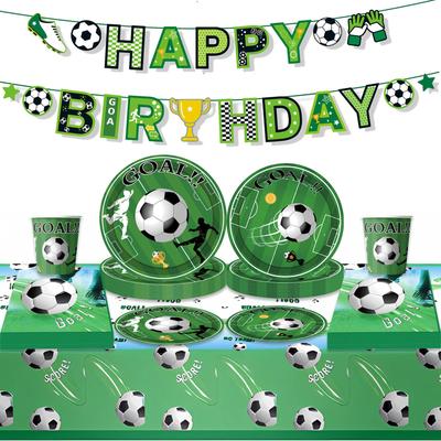 Set Petrecere Fotbal Cupa Mondială: Farfurii, Pahare, Față de masă, Șervețele & Steag