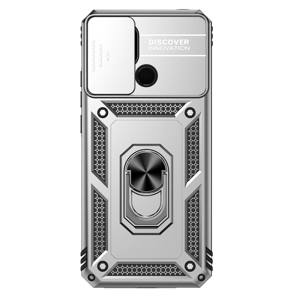 For Xiaomi Redmi 10C/Xiaomi Poco C40 Armor Phone Case Camera Lens Protection Metal Ring Stand Shockproof Case