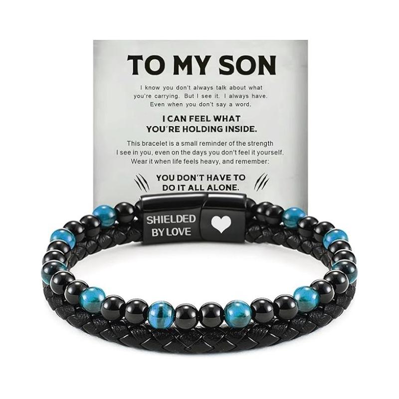 

JYL TS Bracelet Dice Black 8 Bead Elastic Brings Fun & Fortune blue tiger eye перлинний
