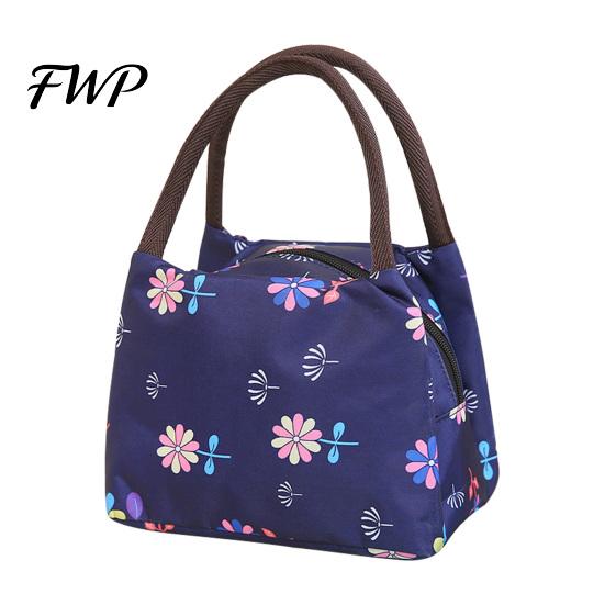 Square Shape Lunch Box Carrier Bag Portable Large Opening Waterproof Oxford Bento Lightweight Tear-resistant Tear-Resistant Work for Women Men Hiking A