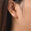 Wind Copper Slightly Inlaid Zircon Bow Flower Earrings Gold Women's Daily Versatile Earrings EBD-480