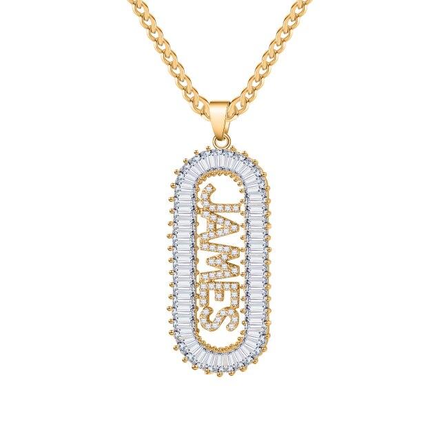 

Hip Hop Custom Name Letters Necklaces Zircon Stone Bling Baguette Letters Pendant Iced Out Men Name Chain Necklaces Women JewelryFashion Pendant золотой